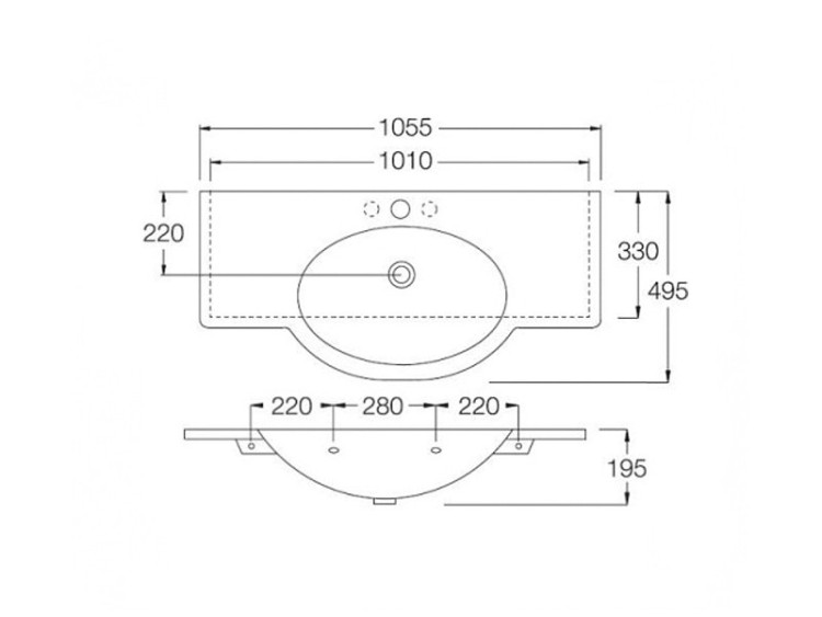 Раковина Hatria Sophie 105 YU90