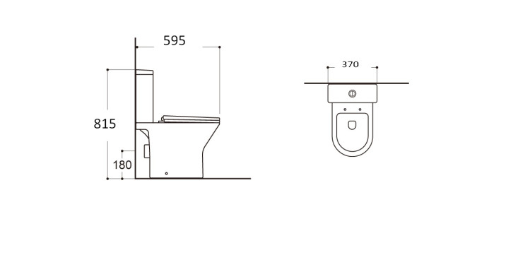 Унитаз напольный ободковый с бачком Aquatek ЛЕОН AQ2785-00 595*370*815 мм, горизонтальный выпуск, тонкое сиденье с механизмом плавного закрывания, крепеж