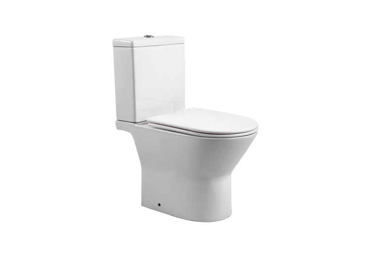 Унитаз напольный ободковый с бачком Aquatek ЛЕОН AQ2785-00 595*370*815 мм, горизонтальный выпуск, тонкое сиденье с механизмом плавного закрывания, крепеж