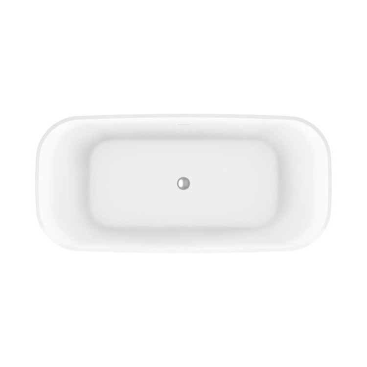 Отдельностоящая, прямоугольная акриловая ванна DUE в комплекте со сливом-переливом Cezares BB702-1700-800-K