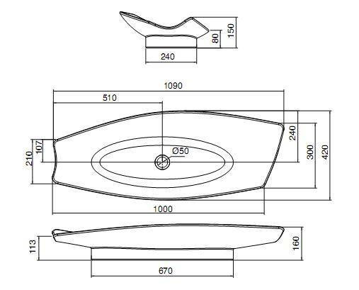 Раковина Scarabeo Kong 8054