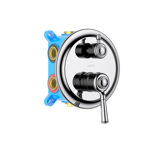 Смеситель для ванны 3 режима (внешняя и скрытая часть) Aquatek AQ1547CR КЛАССИК