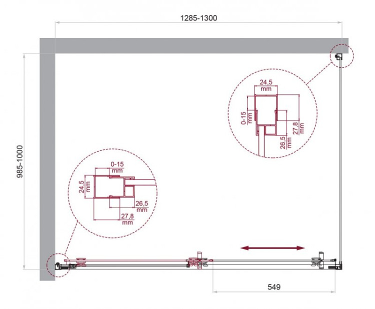 Душевой уголок BELBAGNO LUCE-AH-1 Cezares LUCE-AH-1-140/80-C-Cr