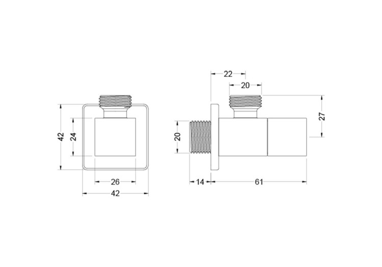 Угловой переходник Aquatek AQ2453CR