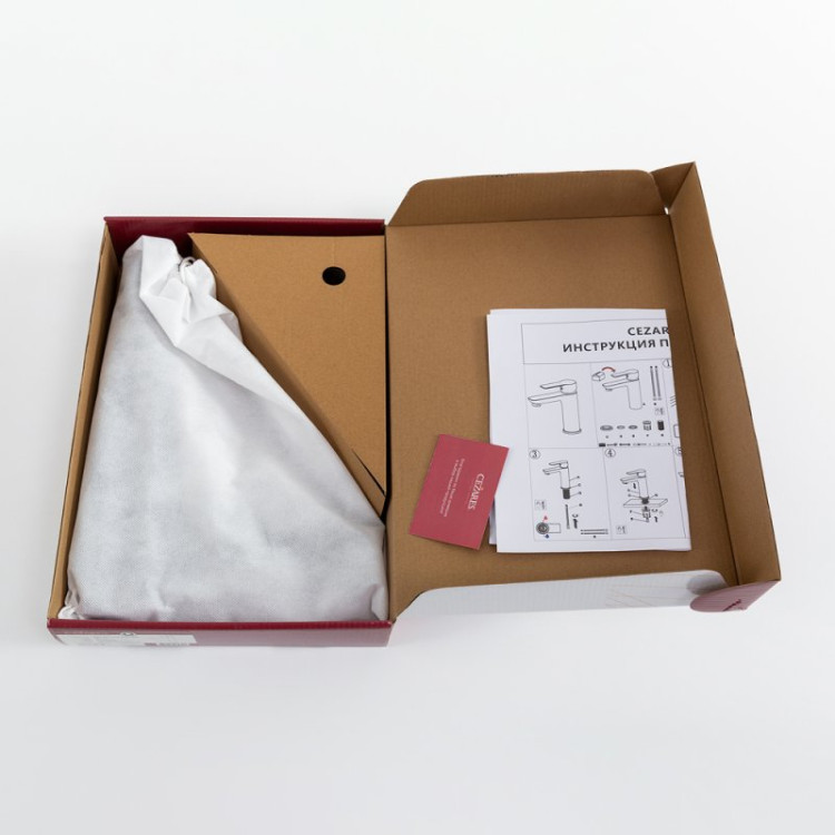 Смеситель для накладной раковины без донного клапана Cezares RELAX-LC2-BORO-W0