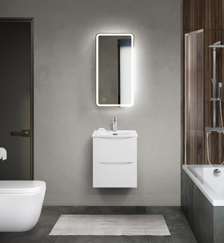 База под раковину подвесная с двумя выкатными ящиками BelBagno MARINO-CER-MINI-400-2C-SO-WO-P