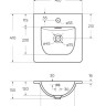 База под раковину подвесная с двумя выкатными ящиками BelBagno MARINO-CER-MINI-400-2C-SO-WO-P