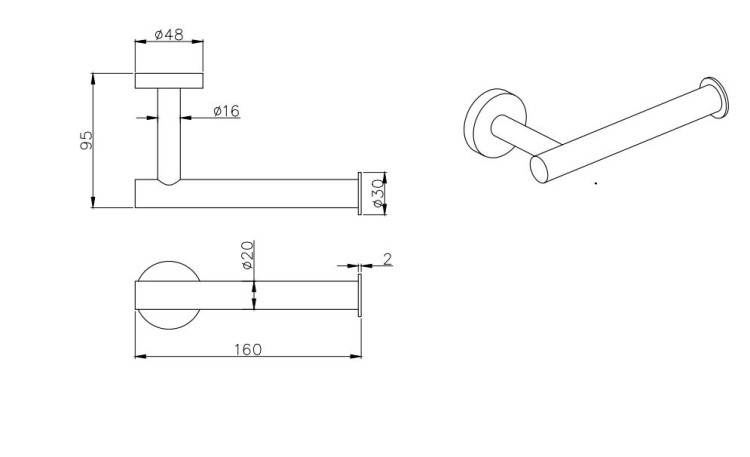 Бумагодержатель Aquatek AQ4008CR Вега