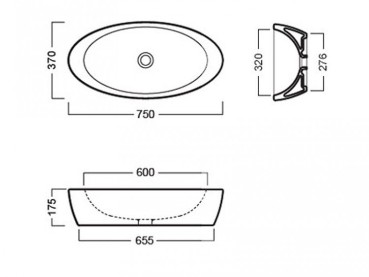 Раковина-чаша Hatria Nido 75 YOR2