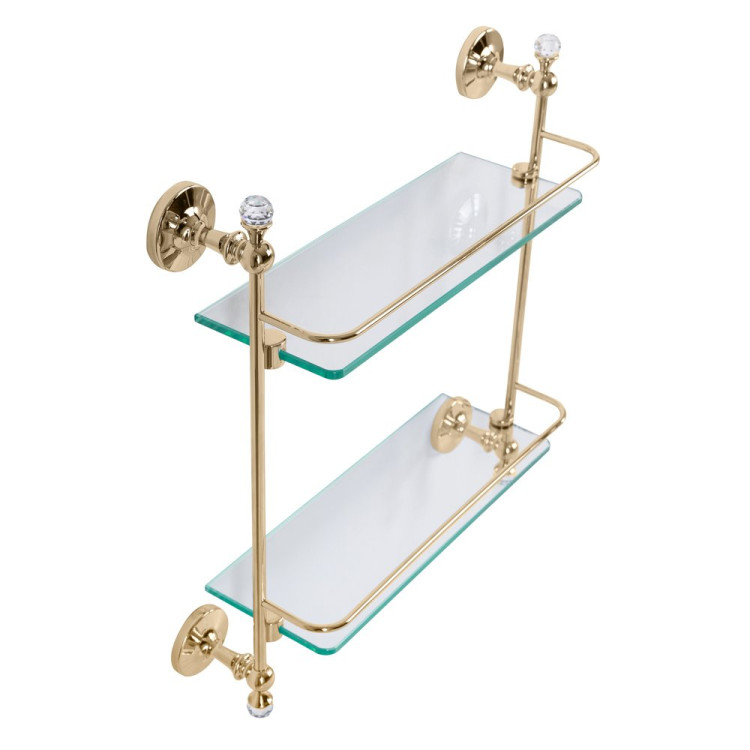 Полка стеклянная двойная подвесная ART&MAX AM-E-2682BSJ-Br