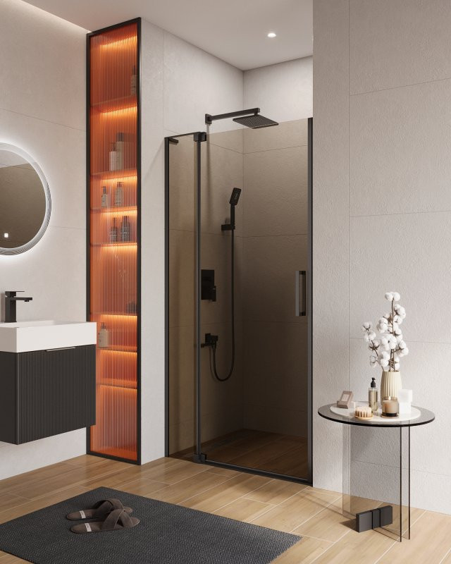 Душевая дверь в нишу SLIDER-B-1 Cezares SLIDER-B-1-90/100-GRIGIO-GM