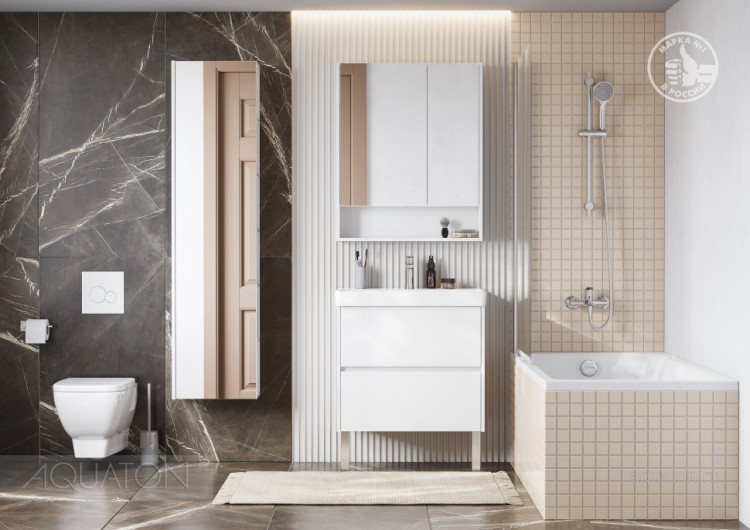 Зеркальный шкаф AQUATON Сканди 70 белый 1A252202SD010