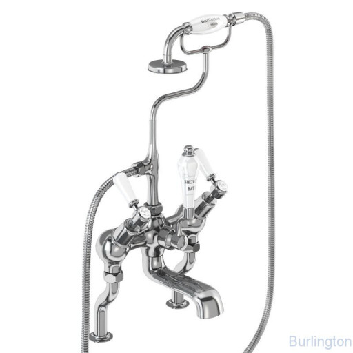 Смеситель для ванны &quot;под наклоном&quot; и ручным душем, набортный [KE19]