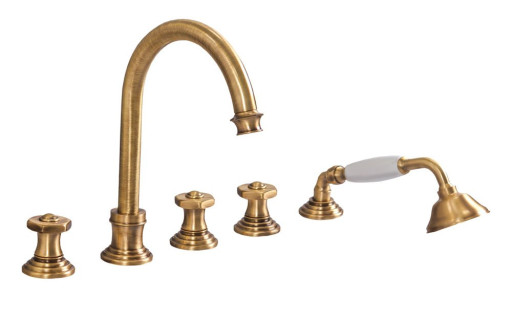 Смеситель на борт ванны с выдвижным душем и переключателем Cezares APHRODITE-BVD-03/24-Sw