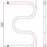 Полотенцесушитель водяной Стилье М-образный 600х400 резьба-сгон 1