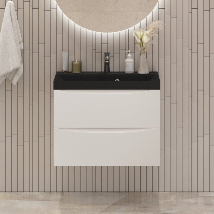 База под раковину подвесная с двумя выкатными ящиками, 600x450x500 BelBagno MARINO-600-2C-SO-BL-P