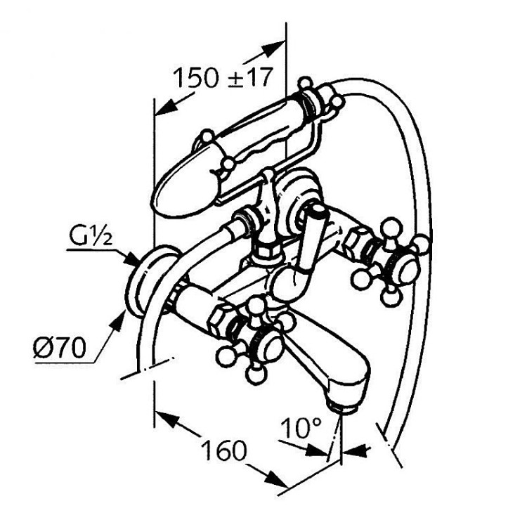Смеситель для ванны Kludi Adlon 51441