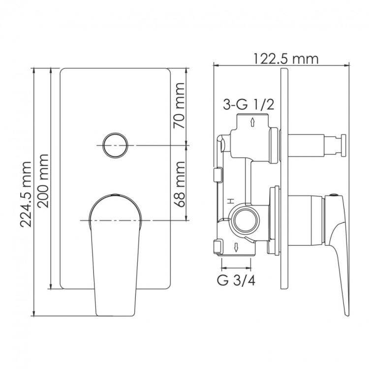 WasserKRAFT Aisch 5561 Смеситель для ванндуша