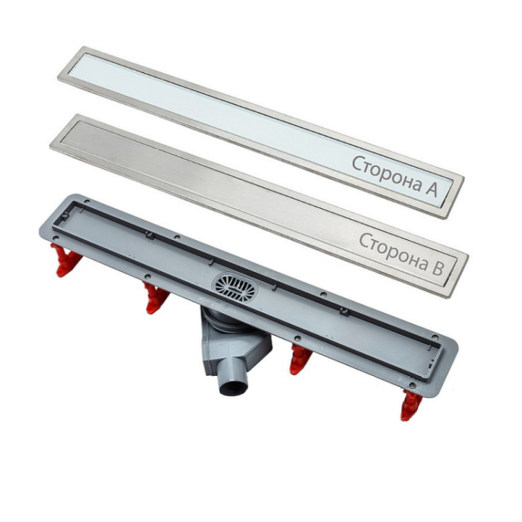 Линейный трап 750 мм CONFLUO PREMIUM LINE WITH WHITE GLASS, двухсторонняя модель PESTAN 13000284