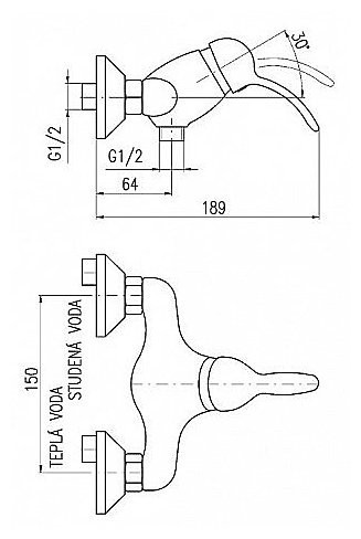 Смеситель для ванны Rav Slezak Labe L581.5SM