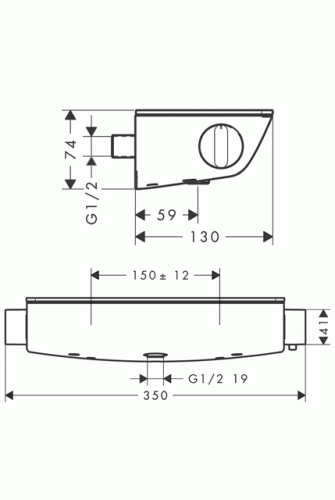 Смеситель для душа Hansgrohe Ecostat Select 13161000 с термостатом