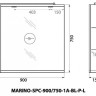 Шкаф зеркальный подвесной с одной распашной дверцей с доводчиками, с подсветкой, правосторонний BelBagno MARINO-SPC-900/750-1A-BL-P-R