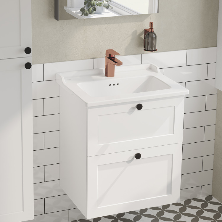 Модуль Root Classic 60 см с классической раковиной, матовый белый