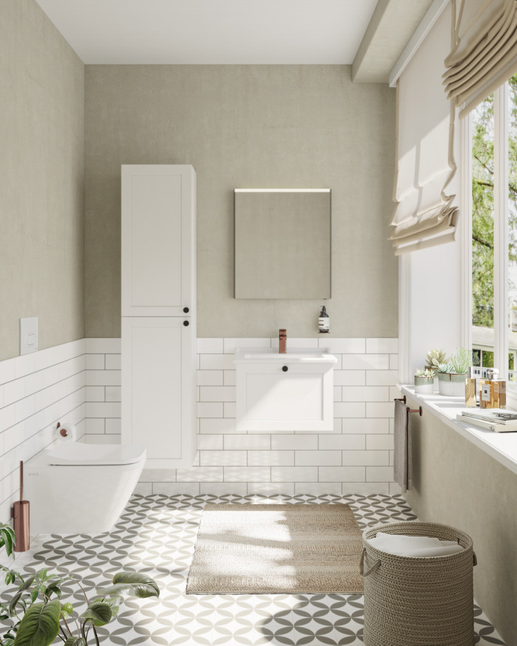 Модуль Root Classic 60 см с классической раковиной, матовый белый