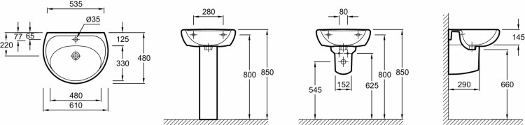 Раковина Jacob Delafon BRIVEE4333G-00