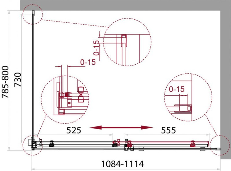 Душевой уголок BELBAGNO ACQUA-AH-1 BelBagno ACQUA-AH-1-100/90-C-Cr