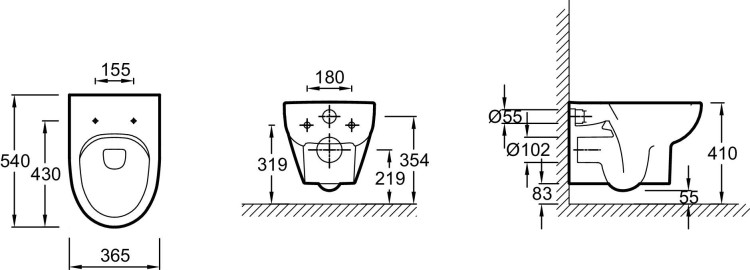 Подвесной унитаз без обода, 54 х 36,5 см Jacob Delafon ODEON UP E4570-00