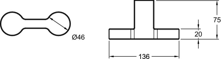 Двойной крючок для одежды. Jacob Delafon SINGULIER 15218D-CP