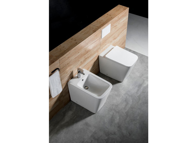 Унитаз напольный приставной безободковый Aquatek ЛИБРА New AQ1908N-00 540*355*410 мм, горизонтальный выпуск, тонкое сиденье с механизмом плавного закрывания, крепеж