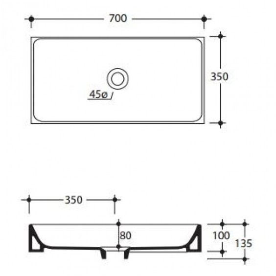 Раковина Kerasan Cento 3556