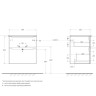 База под раковину подвесная с двумя выкатными ящиками 600x450x600 BelBagno ETNA-H60-600-2C-SO-RW-P