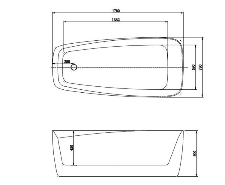 Ванна акриловая отдельностоящая Aquatek AQ-190778