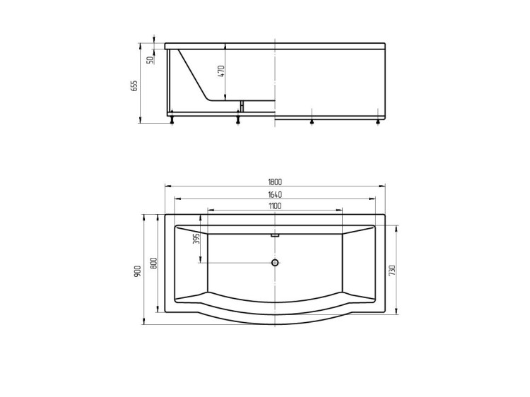Ванна акриловая Aquatek Гелиос GEL180-0000085
