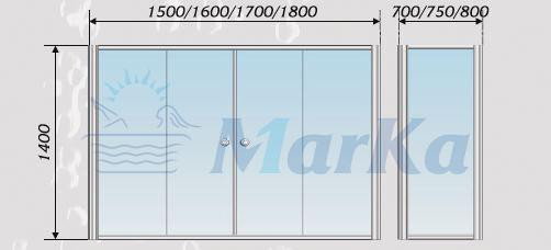 Шторка на ванну 1MarKa 160
