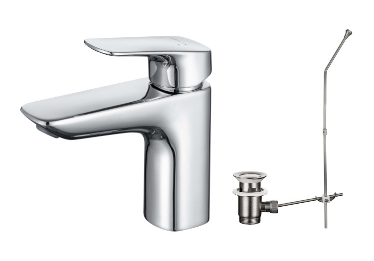 Смеситель для раковины 97 с донным клапаном Aquatek AQ1011CR ВЕГА