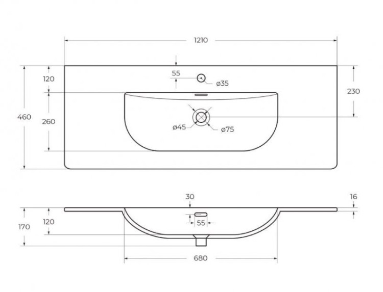 Керамическая раковина Cezares BB-8099-120