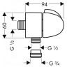 Шланговое подсоединение Hansgrohe Fixfit Stop 27452000 с запорным вентилем